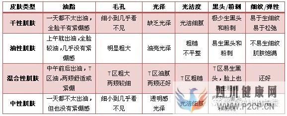皮膚類型及特點(圖4) 皮膚類型及特點(圖4)